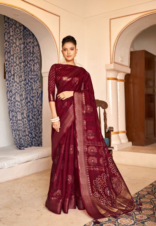 Shades S1848 Printed Poly Cotton Fancy Saree
