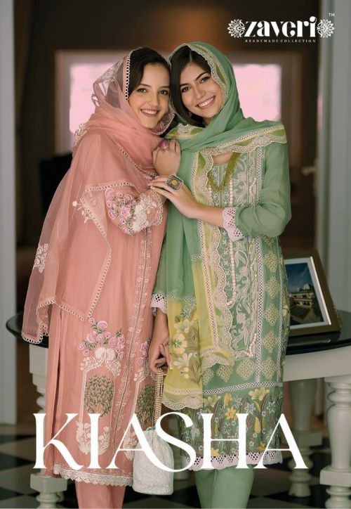 Zaveri Kiasha Designer Readymade Embroidery Kurti Pant With Dupatta Collection