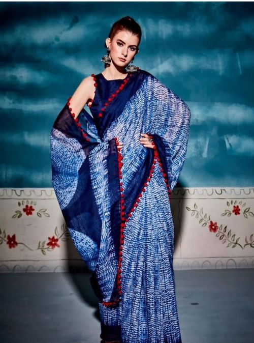 Pompom Vol 5 Designer Pochampally Printed Saree Collection