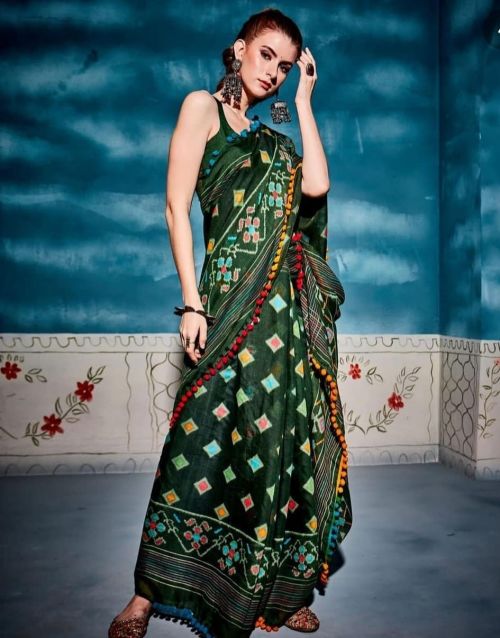 Pompom Vol 4 Exclusive Pochampally Printed Saree Collection