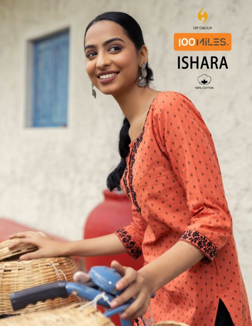 100 Miles Ishara Embroidery Designer Kurti Collection