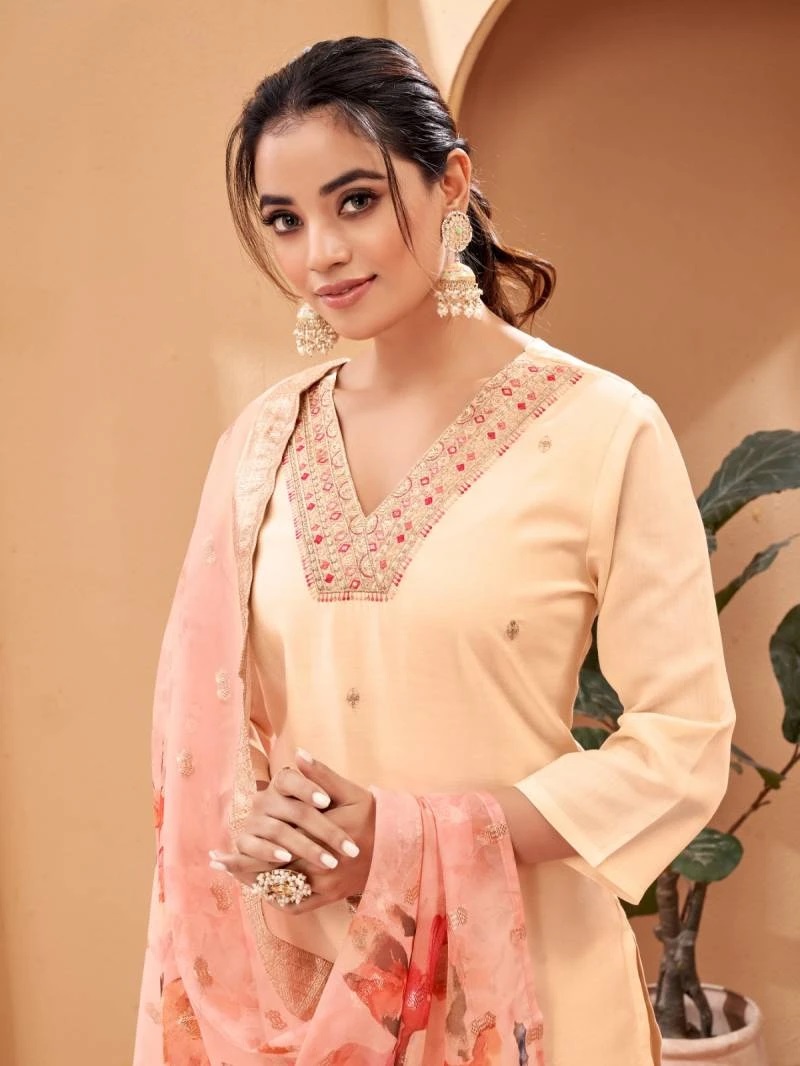 Haseena 1 Embroidred Kurti Bottom With Dupatta Set