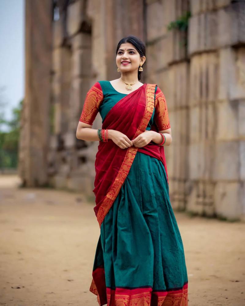 Lh 005 Kanjiveram Silk South Indian Lehenga Choli Collection