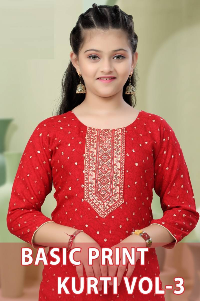 Basic Print Kurti Vol 3 Printed Kids Kurti Collection