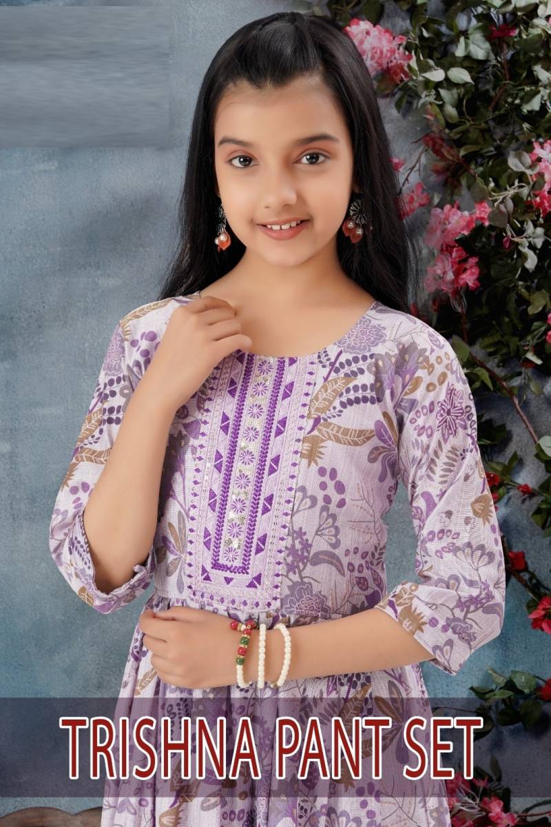 Trishna Pant Set 9097 Printed Kids Wear Dress Collection