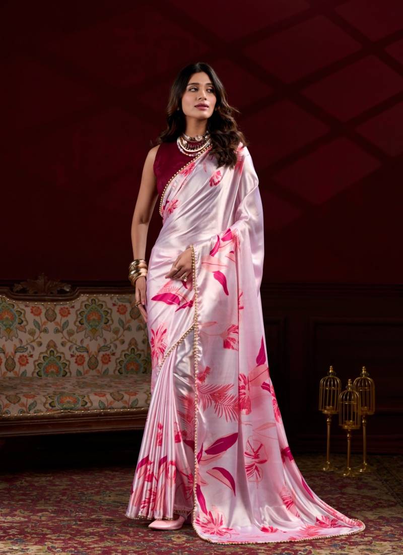 Moti Print 1 Party Wear Satin Silk Digital Printed Saree Collection