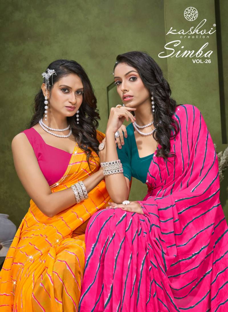 Kashvi Simba Vol 26 Georgette Printed Saree Collection