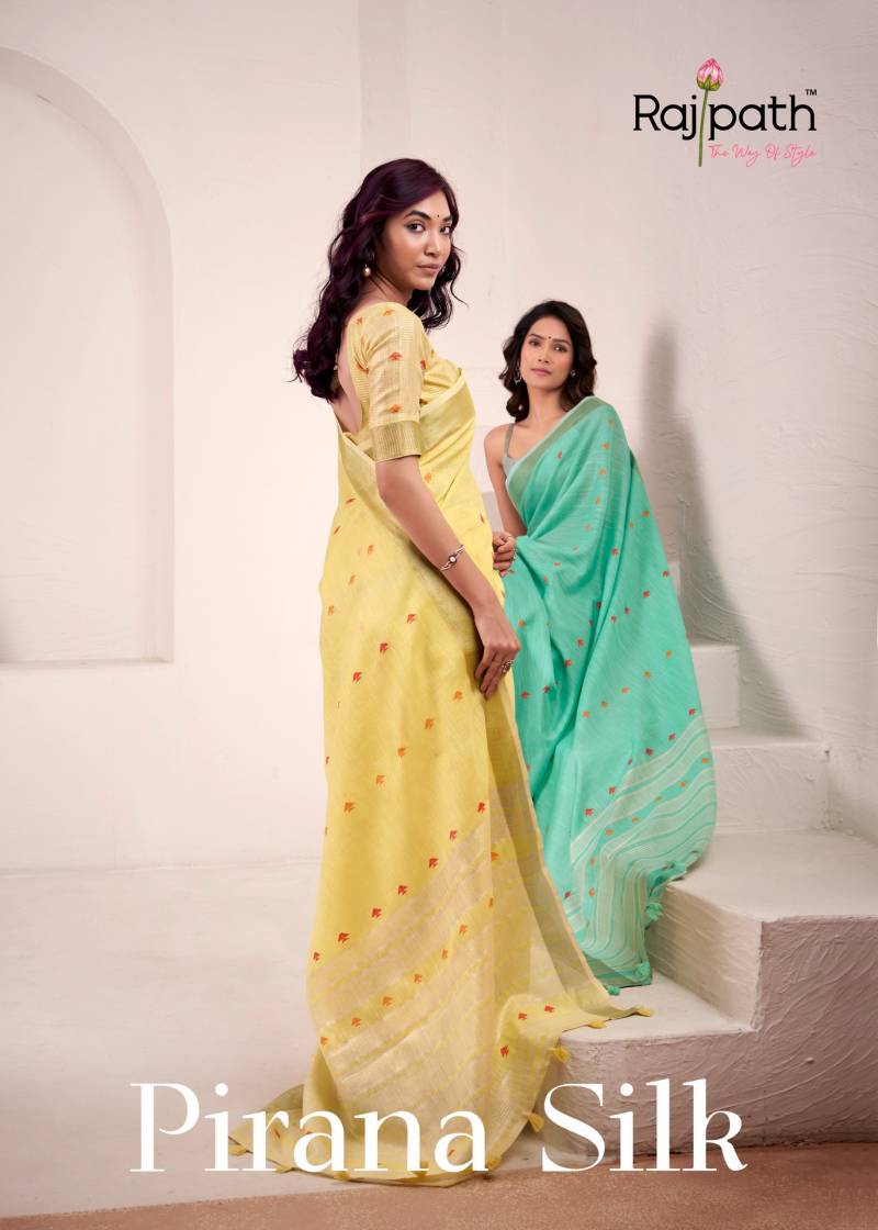 Rajpath Pirana Silk Linen Sarees Collection
