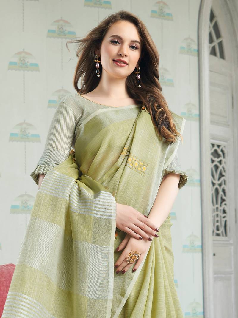 Ast Amyra Nx Casual Wear Linen Cotton Sarees Collection