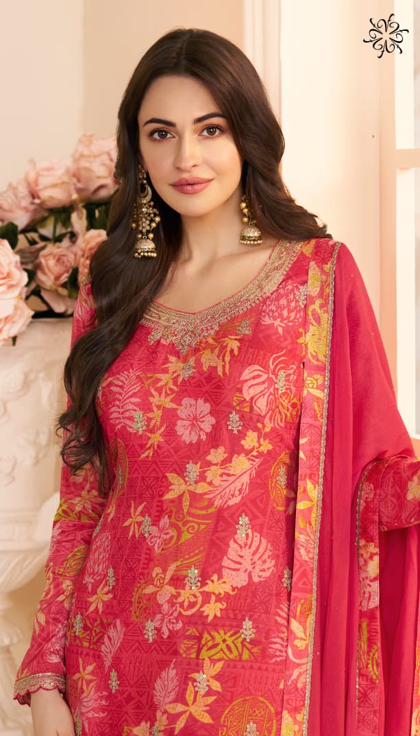 Vinay Kuleesh Roop Embroidery With Printed Salwar Suit Collection