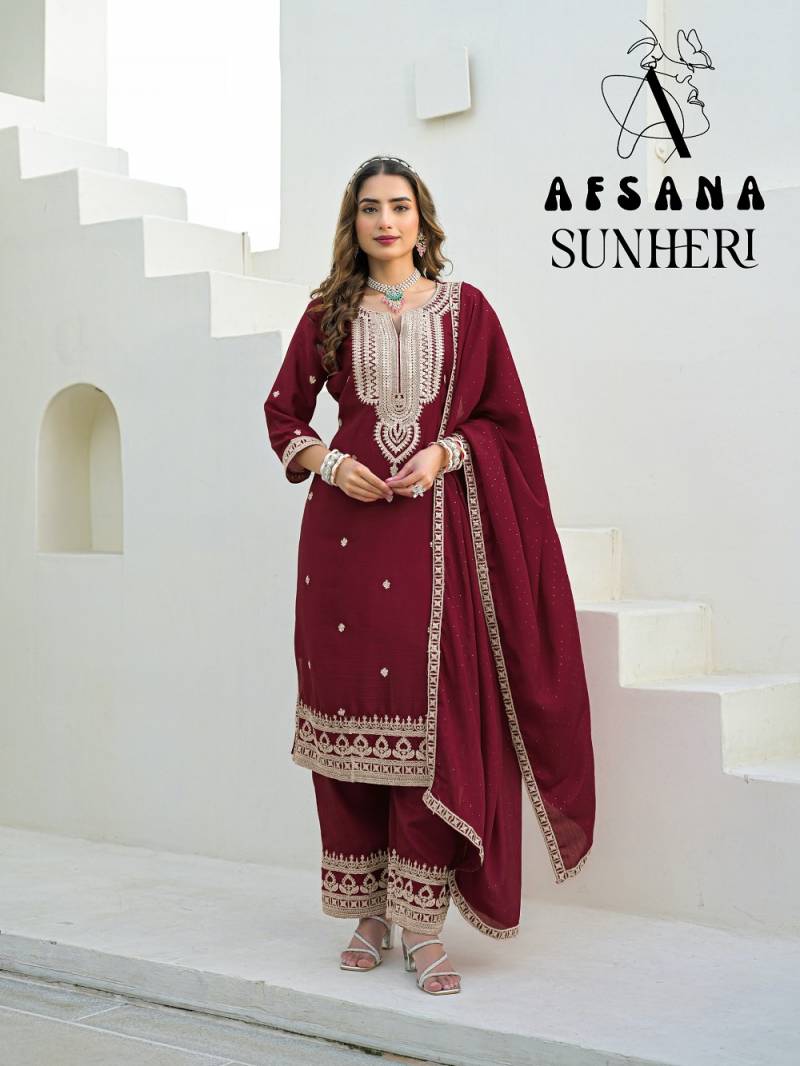 Afsana Sunheri Embroidered Salwar Suit Collection