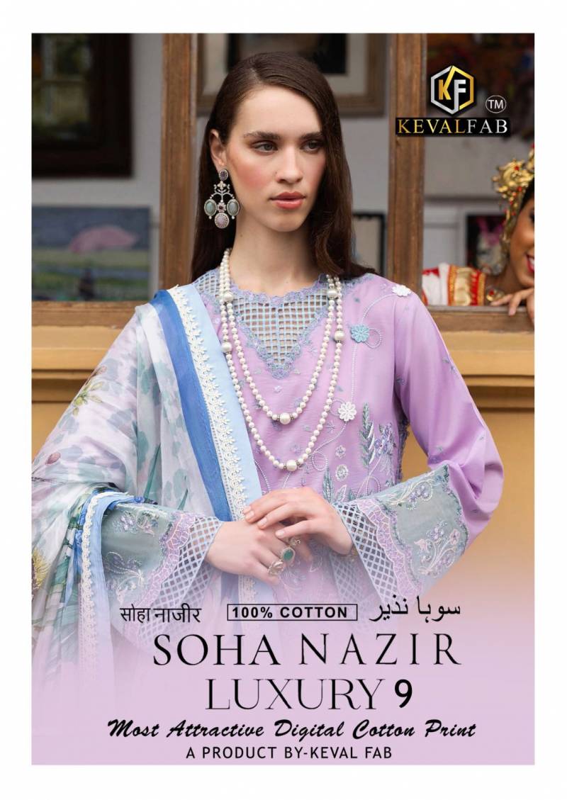 Keval Soha Nazir Vol 9 Cotton Pakistani Dress Material Collection