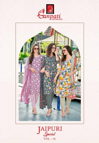 Ganpati Jaipuri Special Vol 16 Printed Cotton Dress Material Collection