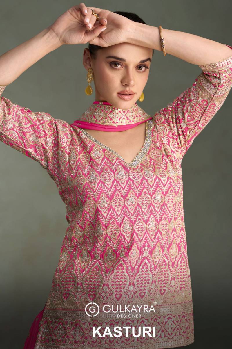 Gulkayra Kasturi Simar Silk Embroidery Work Salwar Suits Collection