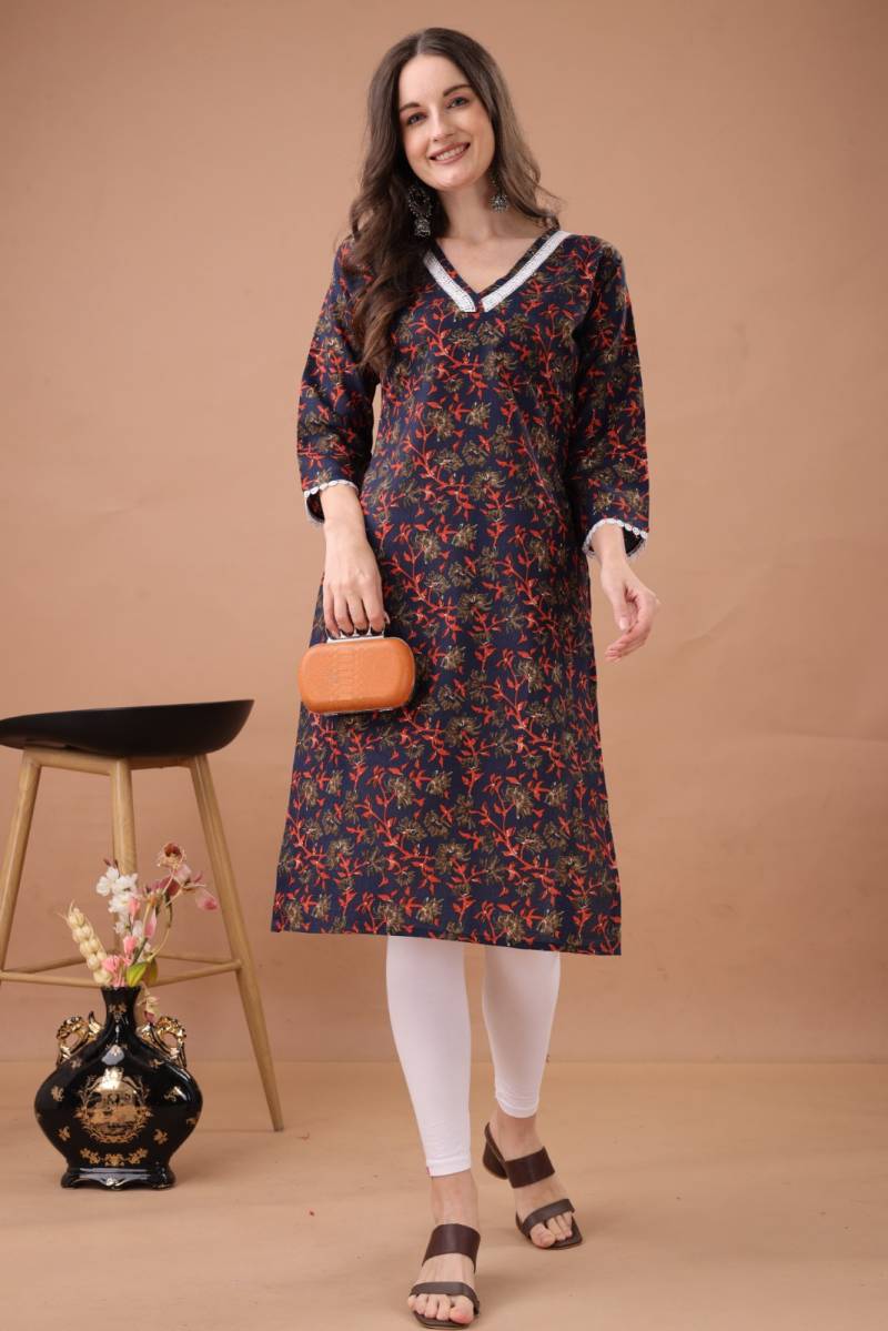 Fr Lace Border 1 Printed Daily Wear Kurti Collection
