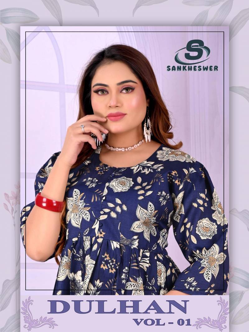 Sankheswer Dulhan Vol 1 Foil Printed Anarkali Long Kurti Collection