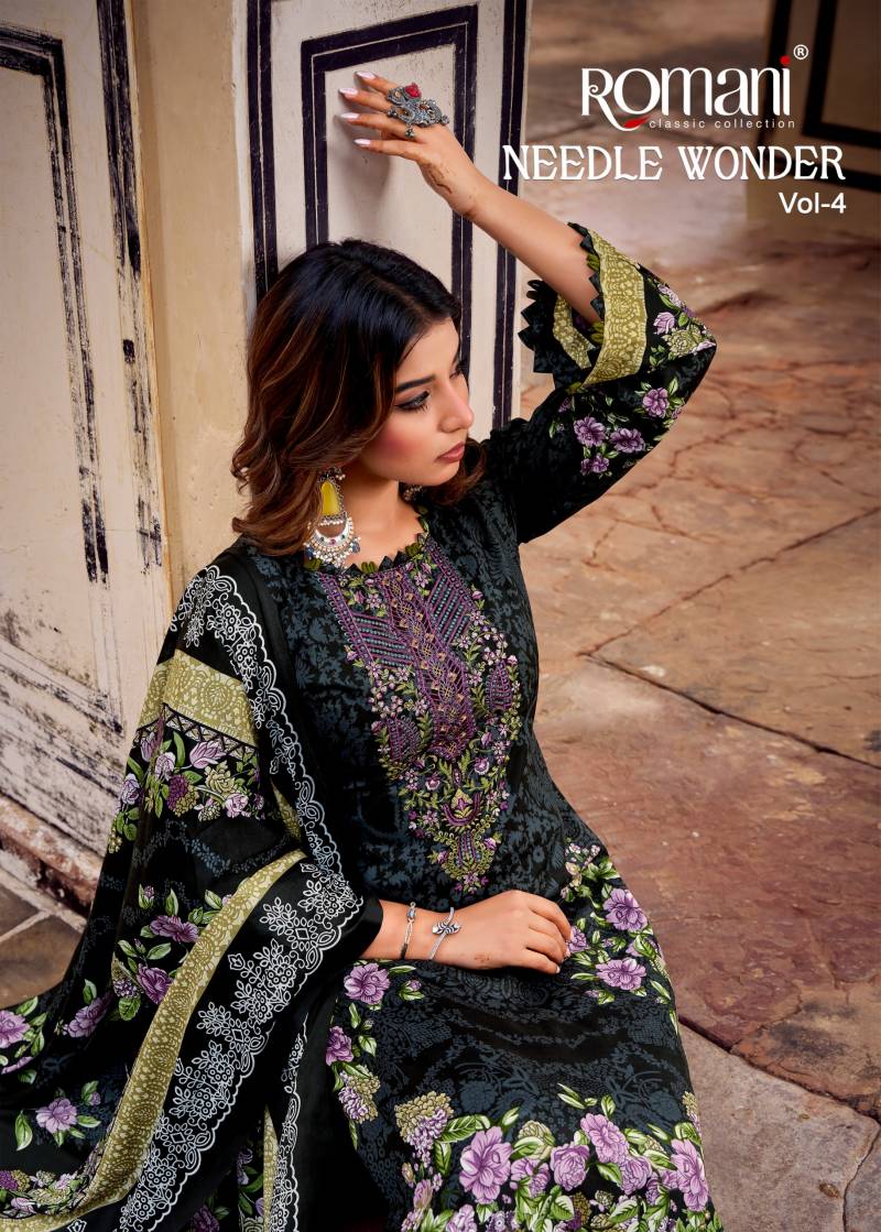 Romani Needle Wonder Vol 4 Printed Cotton Dress Material Collection