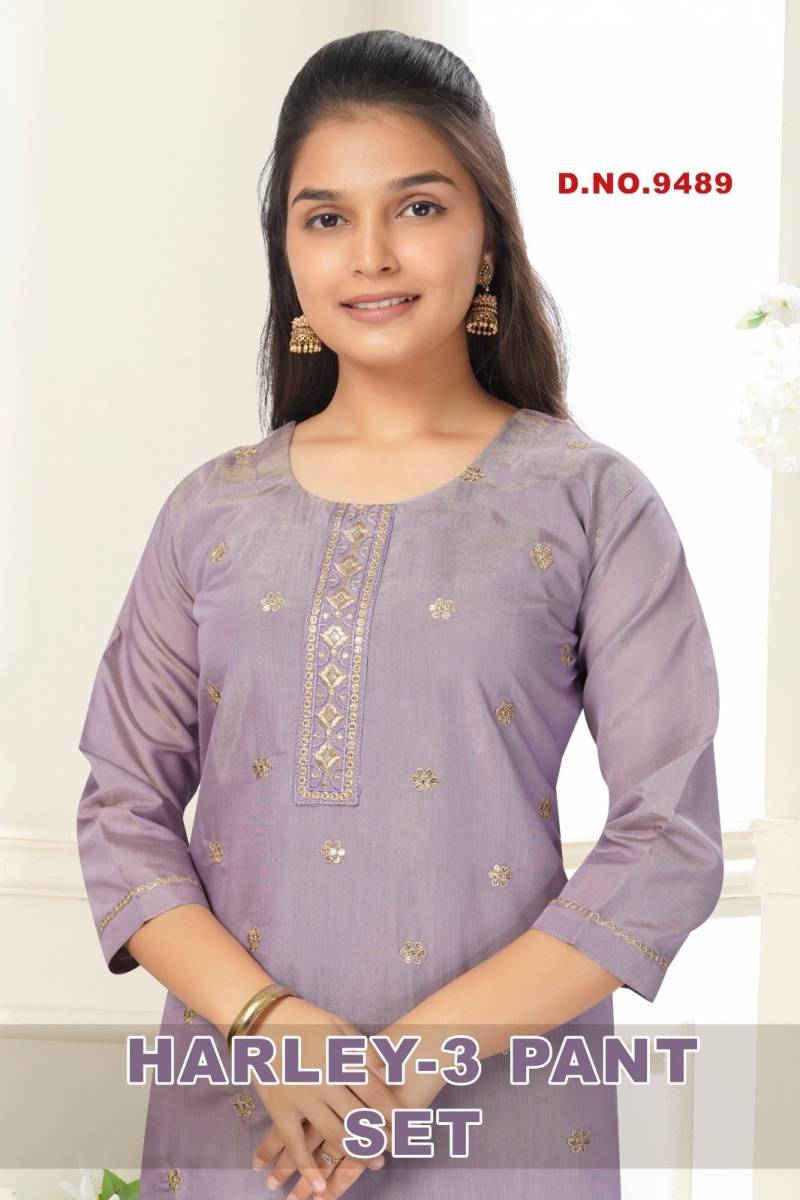 Harley Vol 3 Pant Set Roman Kids Kurti Bottom And Dupatta Collection