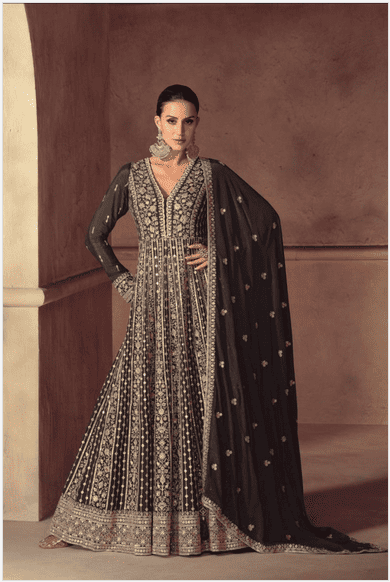 Hazeal 7604 A To C Real Chinon Designer Premium Gown Collection