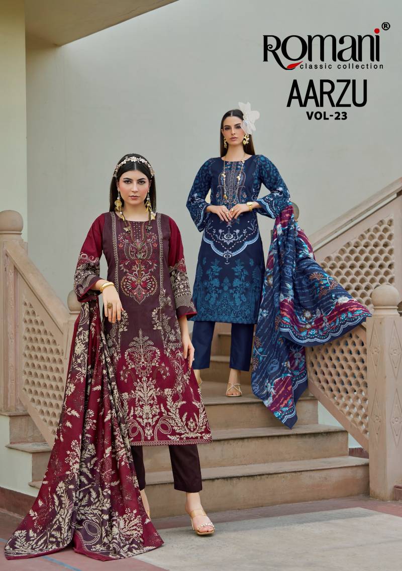 Romani Aarzu Vol 23 Cotton Printed Dress Material Collection