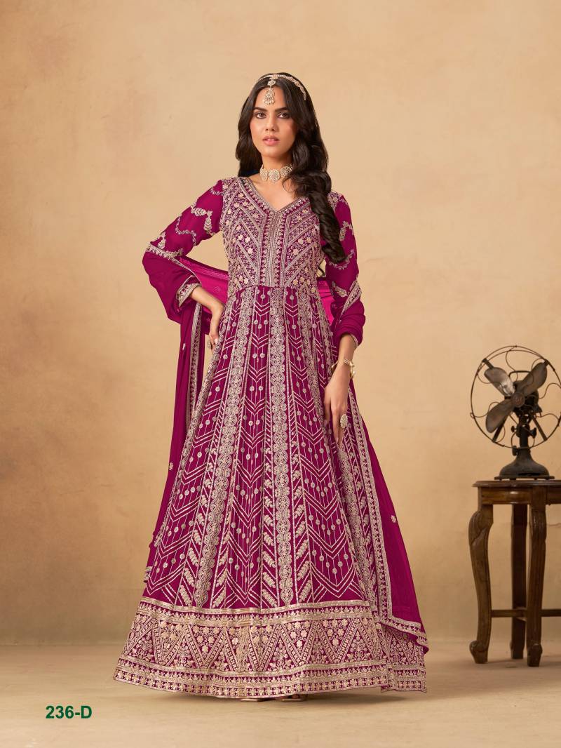 Aanaya Vol 236 Designer Work Gown And Dupatta Collection
