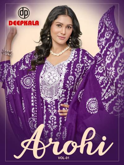 Deepkala Arohi Vol 1 Cotton Readymade Kurti With Bottom Dupatta Collection