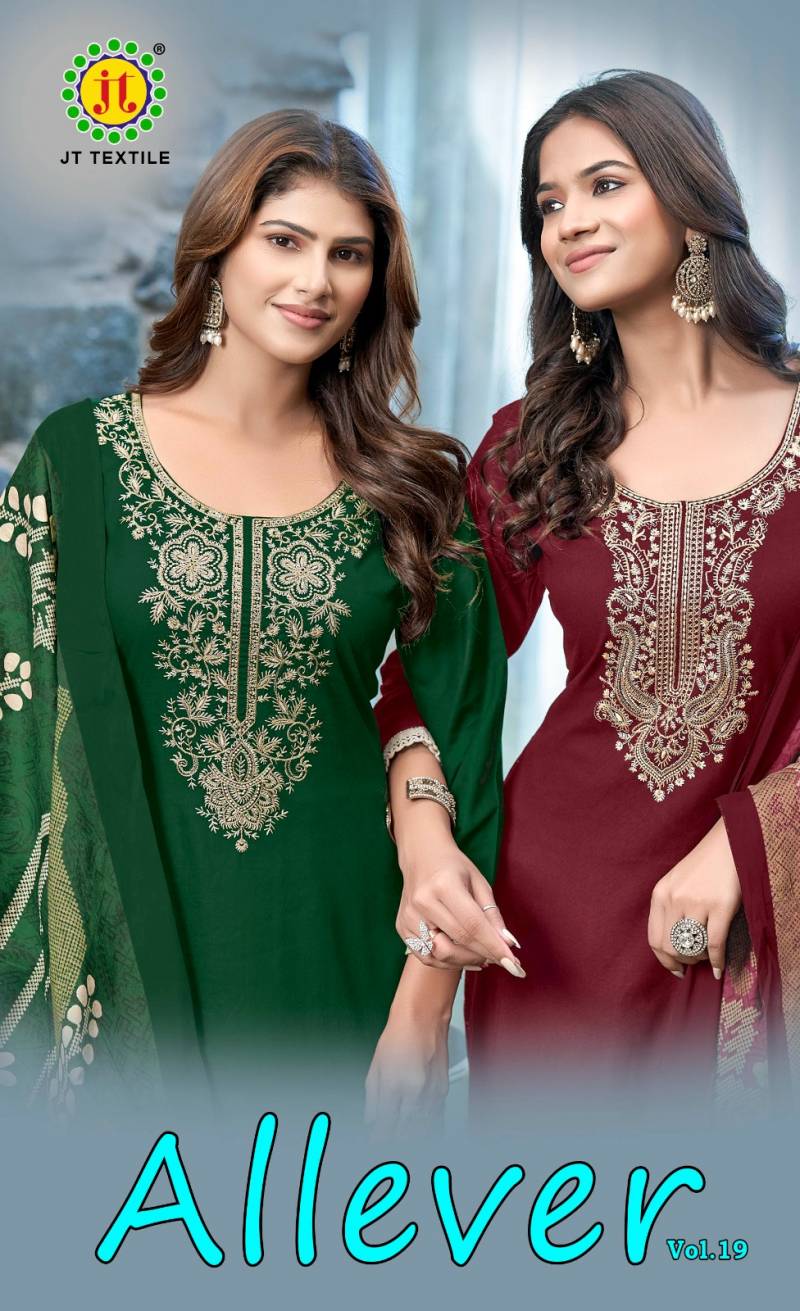 Jt Allever Vol 19 Embroidery Work Dress Material Collection