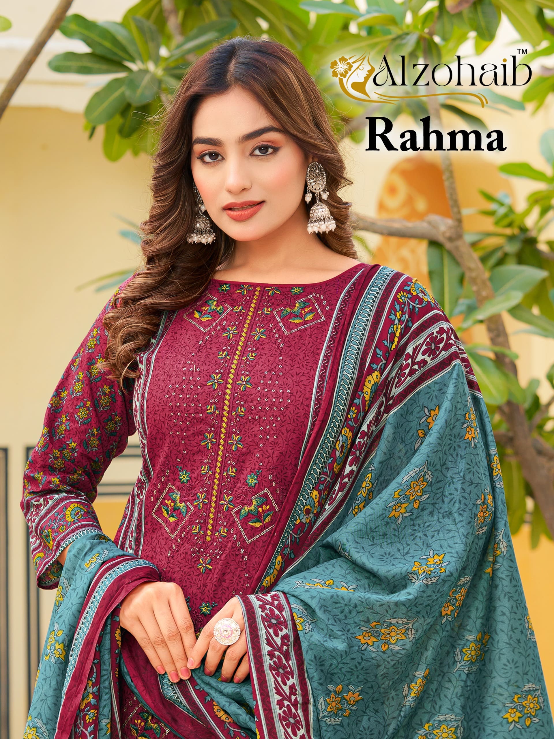 Alzohaib Rahma Pakistani Salwar Suit Chiffon Dupatta Collection