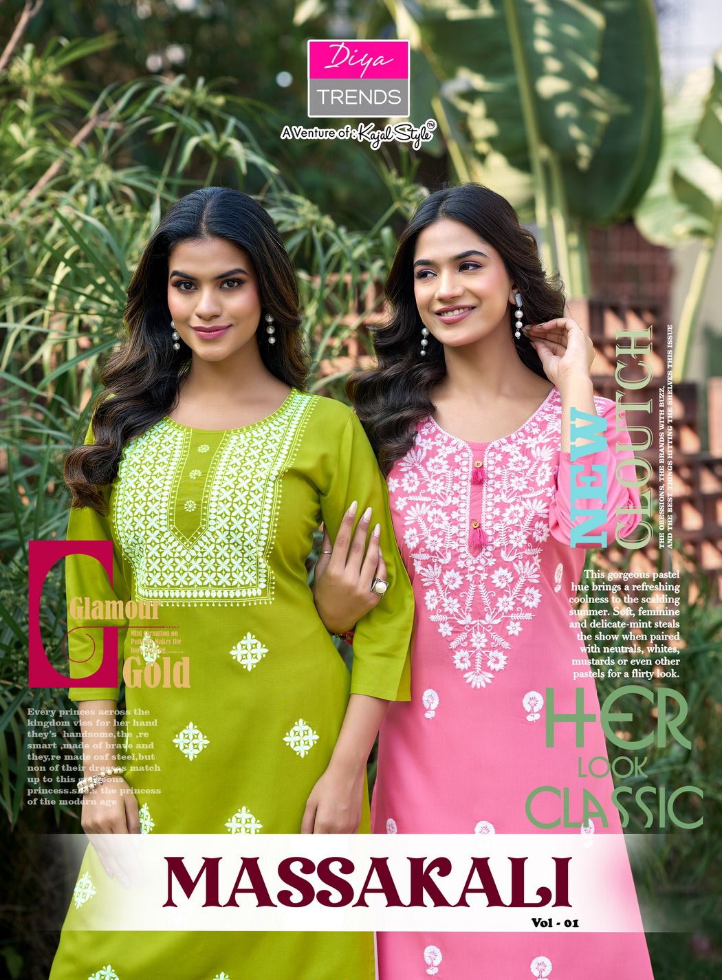 Massakali Vol 1 By Diya Trends Lukhnowi Kurti With Bottom Collection