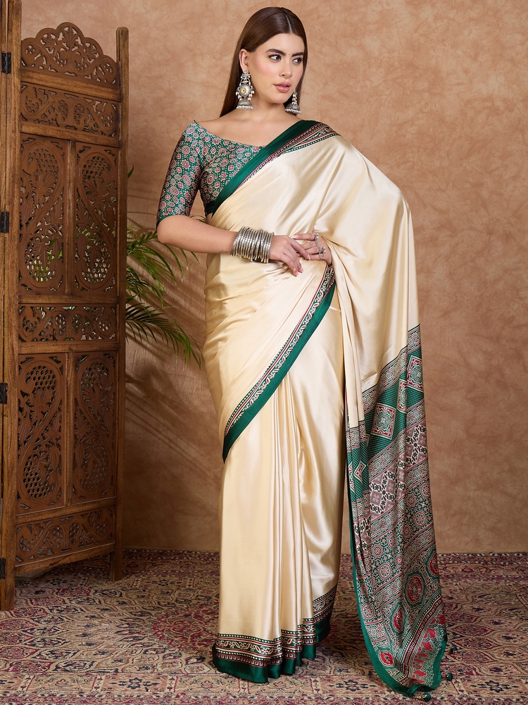 Lux Vol 21 New Modal Ajrakh Printed Saree Best Price