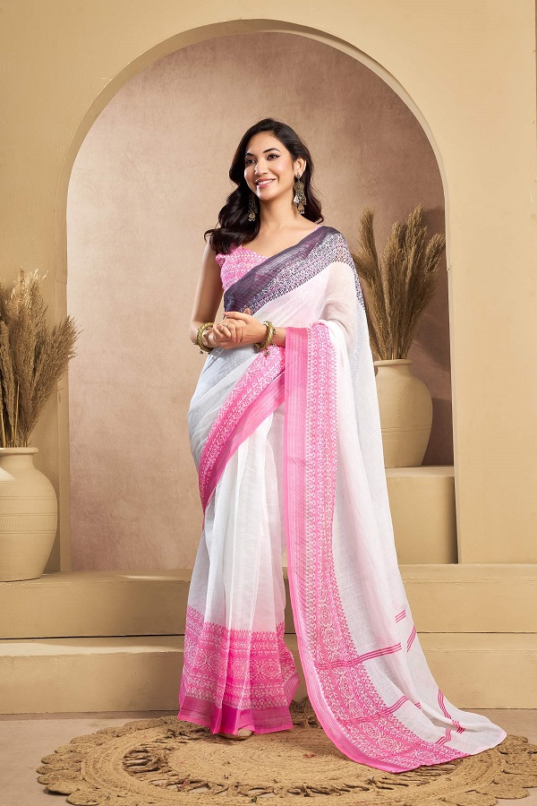 Meera 317 Linen Printed Party Wear Saree Collection