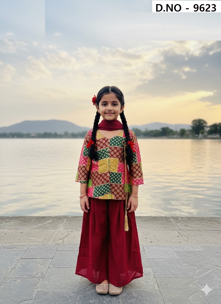 Aryaa Vol 2 Georgette Girls Wear Kurti Palazzo Set With Dupatta Collection