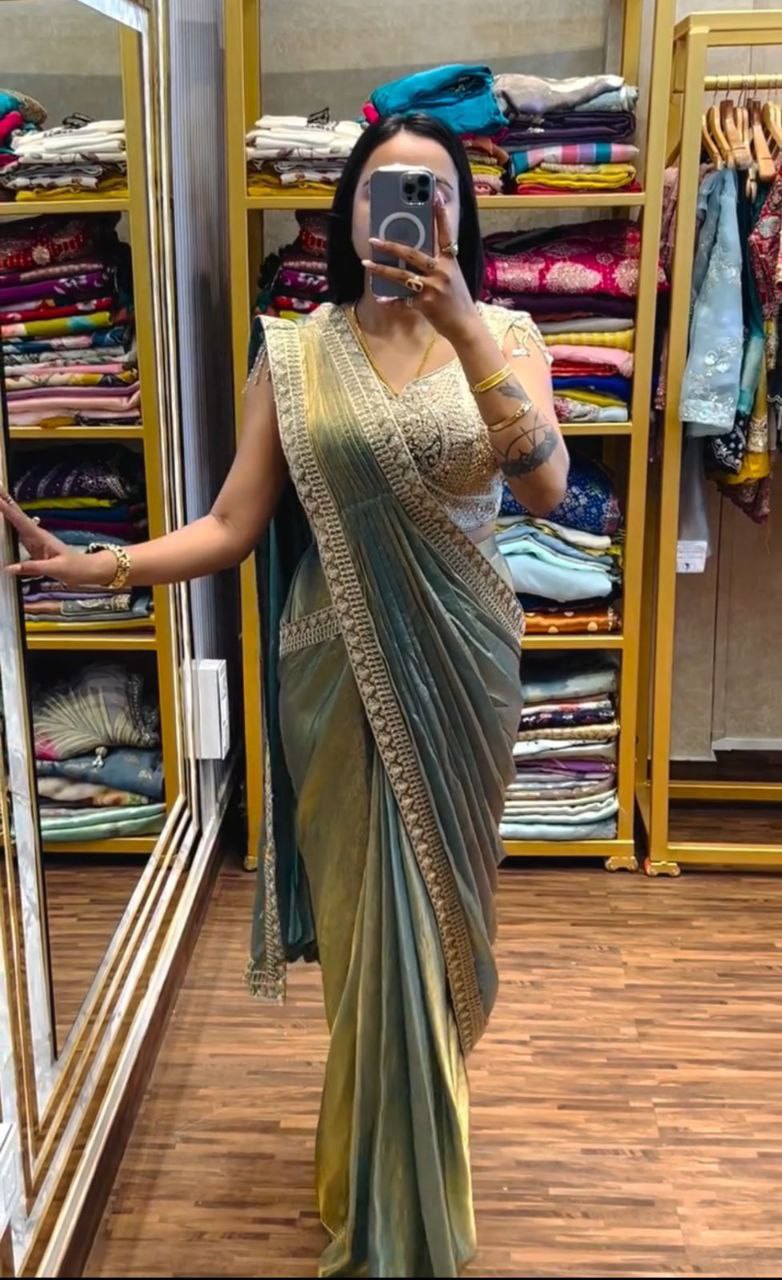 Bt 7133 Fandy Embroidery Work Ready To Wear Saree Collection
