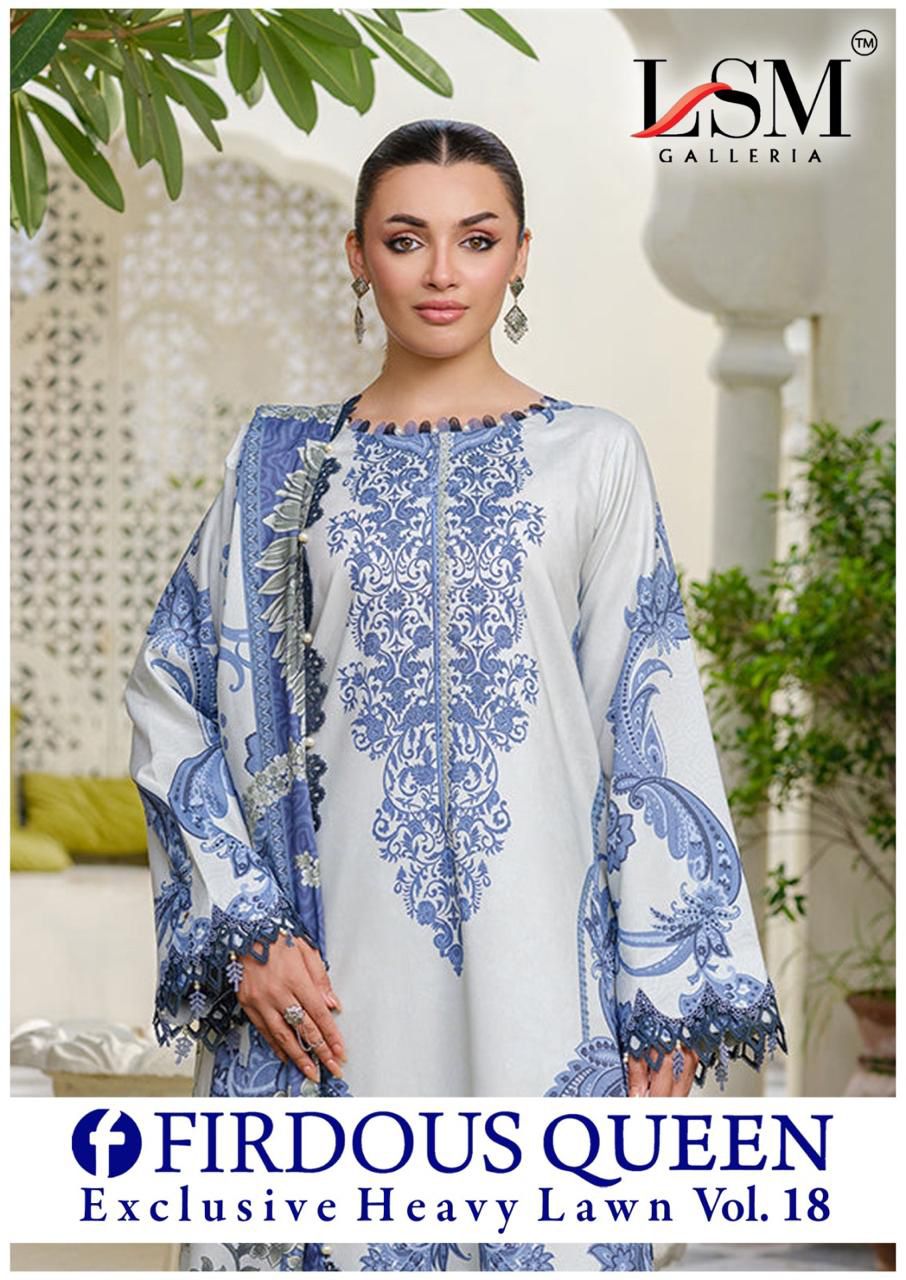 Lsm Firdous Queen Vol 18 Lawn Cotton Dress Material Collection