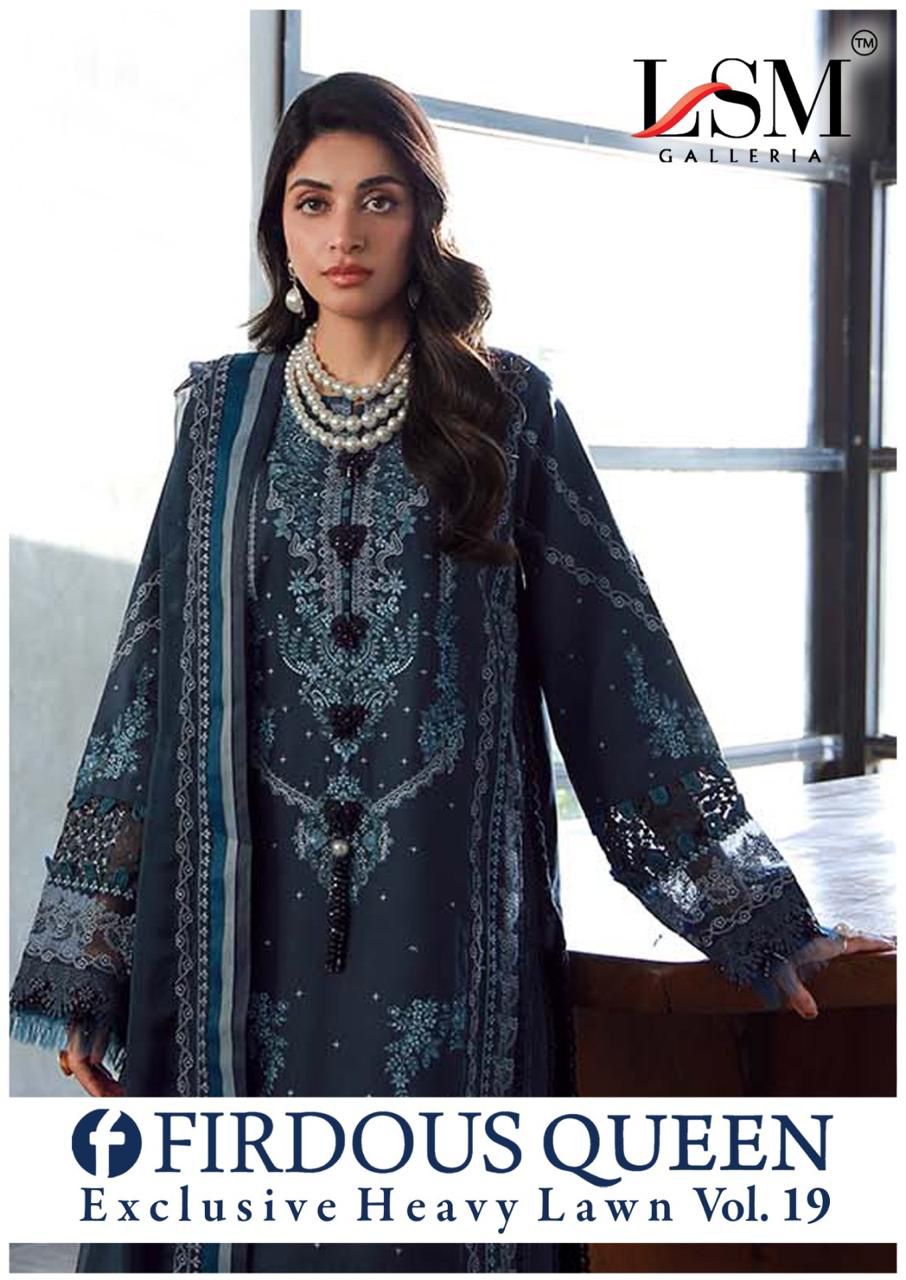 Lsm Firdous Queen Vol 19 Lawn Cotton Pakistani Dress Material Collection