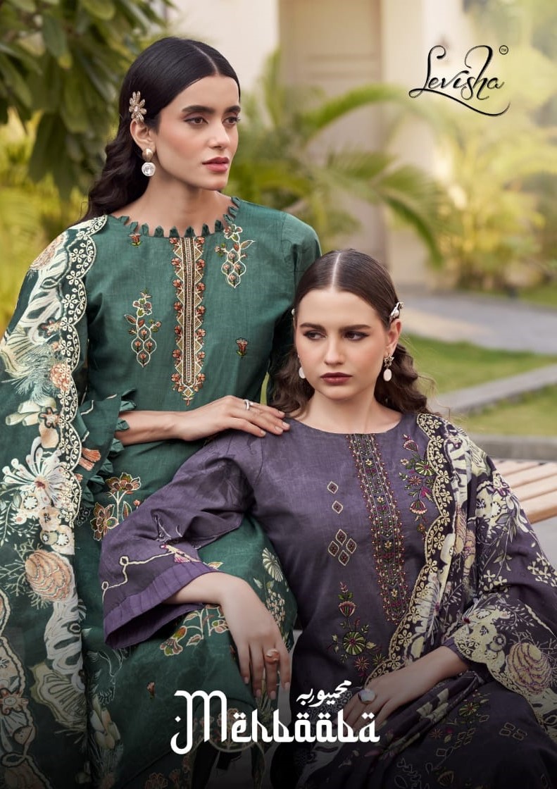 Levisha Mehbooba Cambric Cotton Pakistani Dress Material