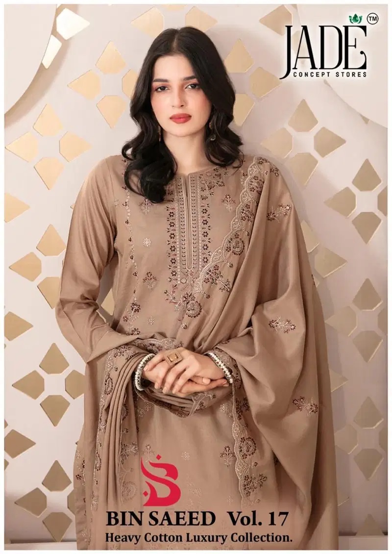 Jade Bin Saeed Vol 17 Lawn Cotton Pakistani Dress Material Collection