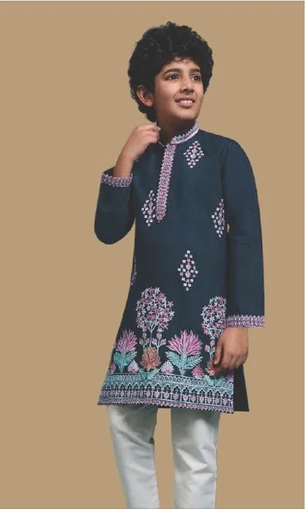 Clleora Tradi Kidz Thread Work Boy Kurta With Pant Online