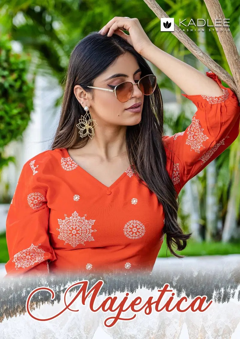 Kadlee Majestica Rayon Casual Wear Kurti And Pant Collection