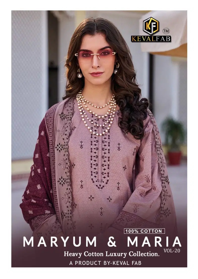 Keval Maryum And Maria Vol 20 Karachi Cotton Dress Material Collection