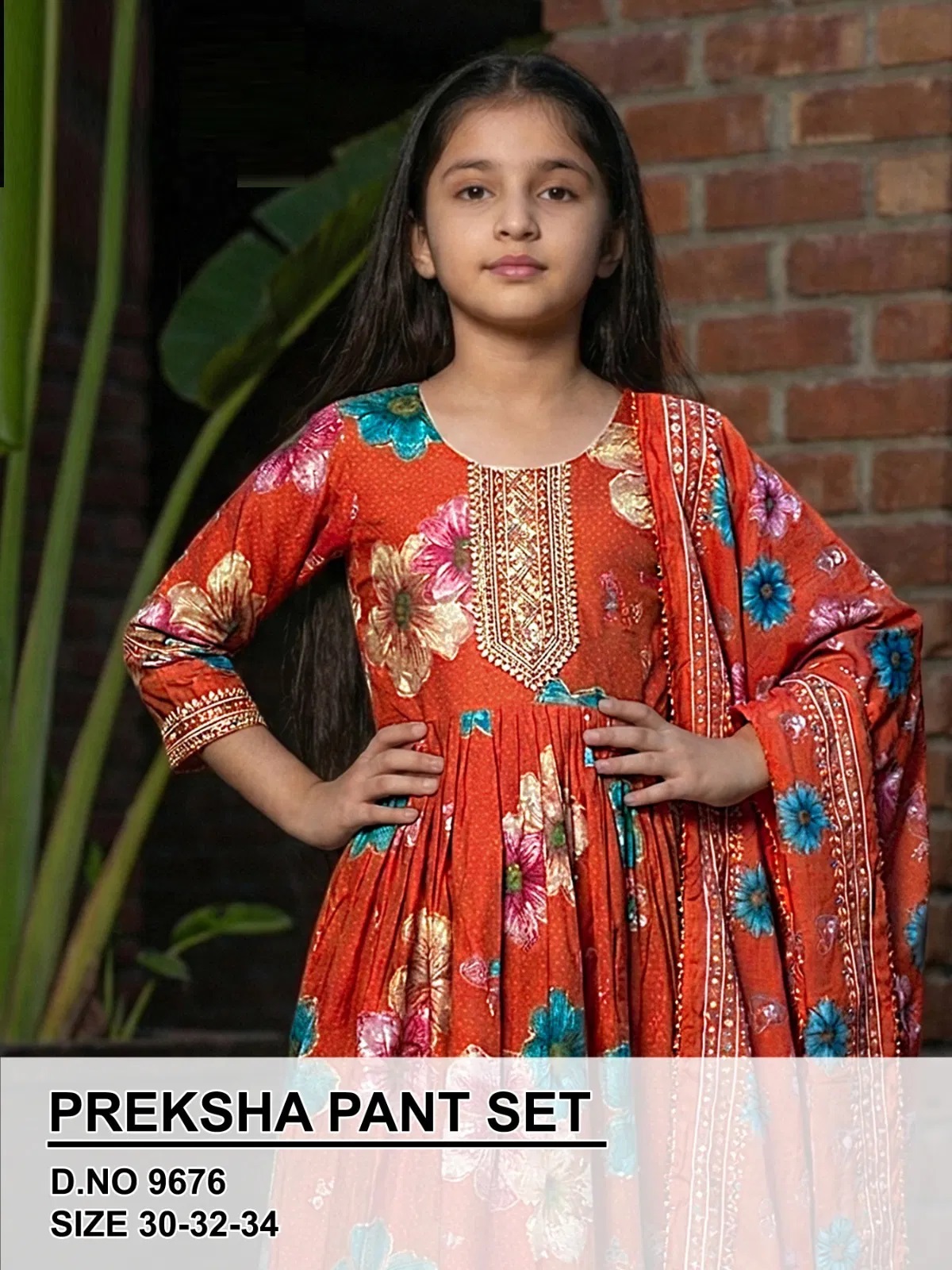 Preksha 9676 Berlin Printed Anarkali Style Kids Girls Dress Collection