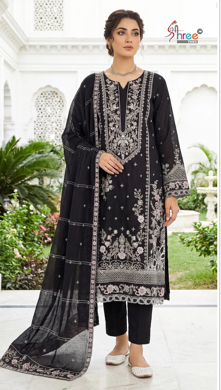 Shree Sf 5603 A To D Chiffon Embroidered Work Pakistani Salwar Suits