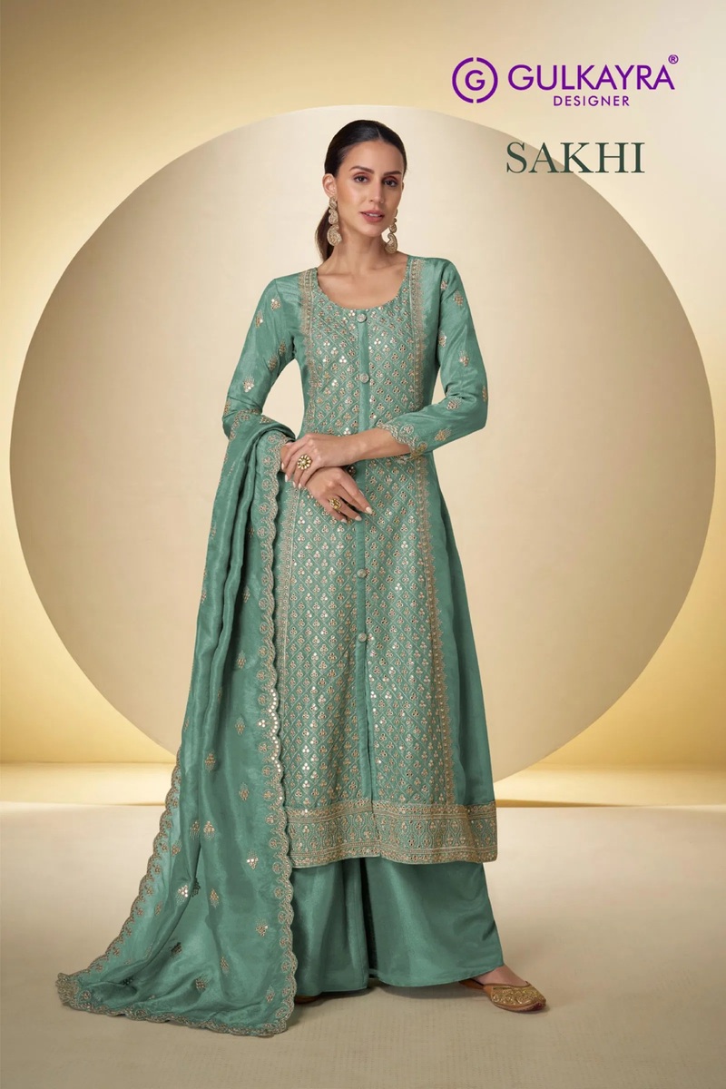 Gulkayra Sakhi Simar Silk Embroidery Work Salwar Suits Collection