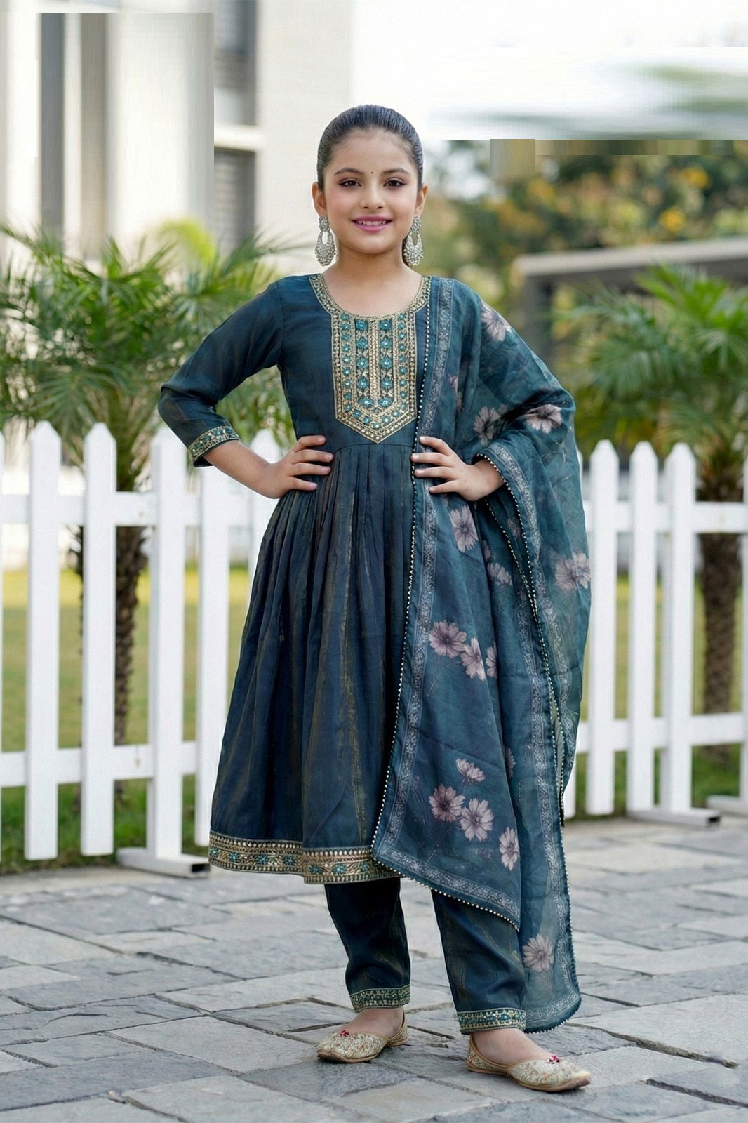 Yashi 9834 And 9836 Roman Kids Wear Girls Kurti Set Collection
