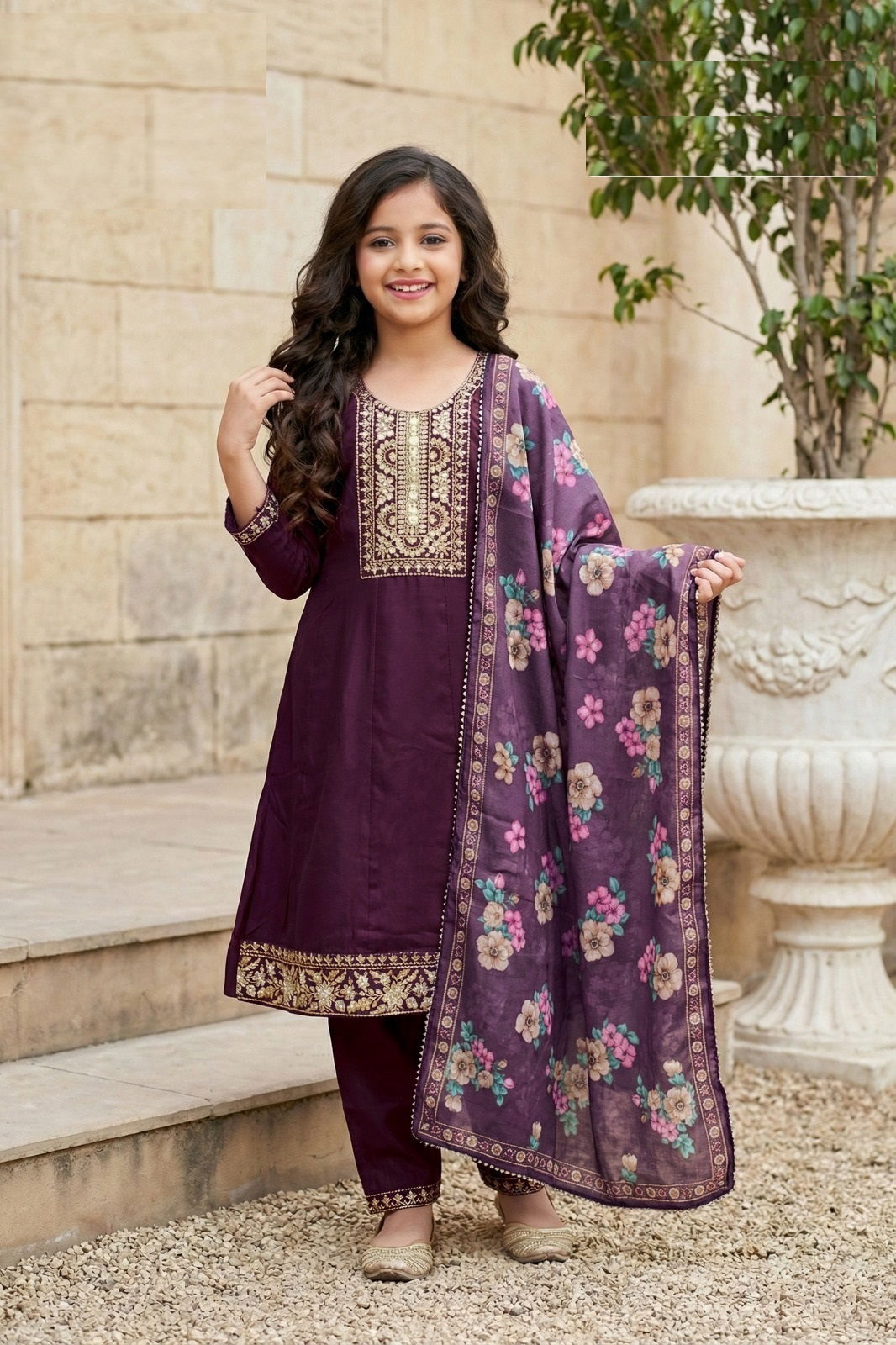 Yaksha 9830 And 9832 Roman Kids Girls Kurti Set Collection