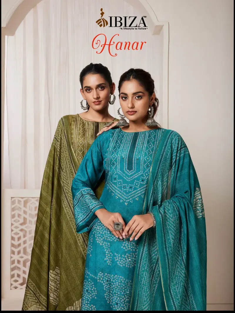 Ibiza Hanar Simar Muslin Printed Hand Work Salwar Kameez