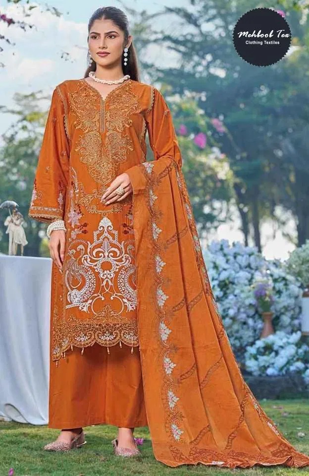 Mehboob Tex 1956 A And C Embroidered Pakistani Suits Collection