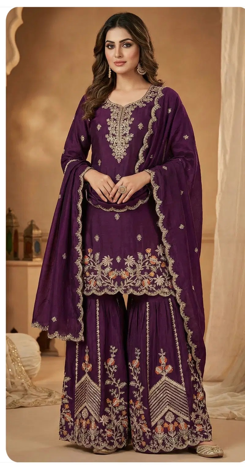 Zorista 10079 A To D Premium Chinon Embroidered Salwar Suits Collection