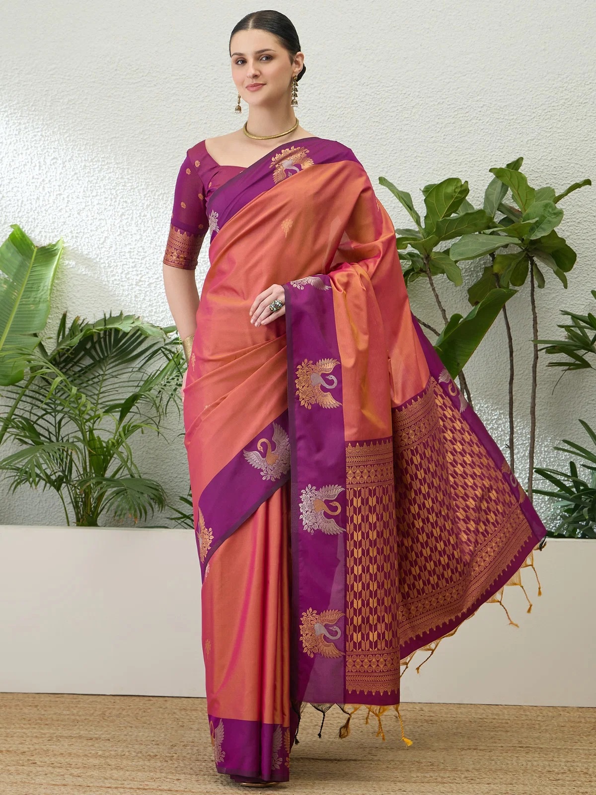 Hansa Vilas Zari Worked Soft Silk Saree Collection