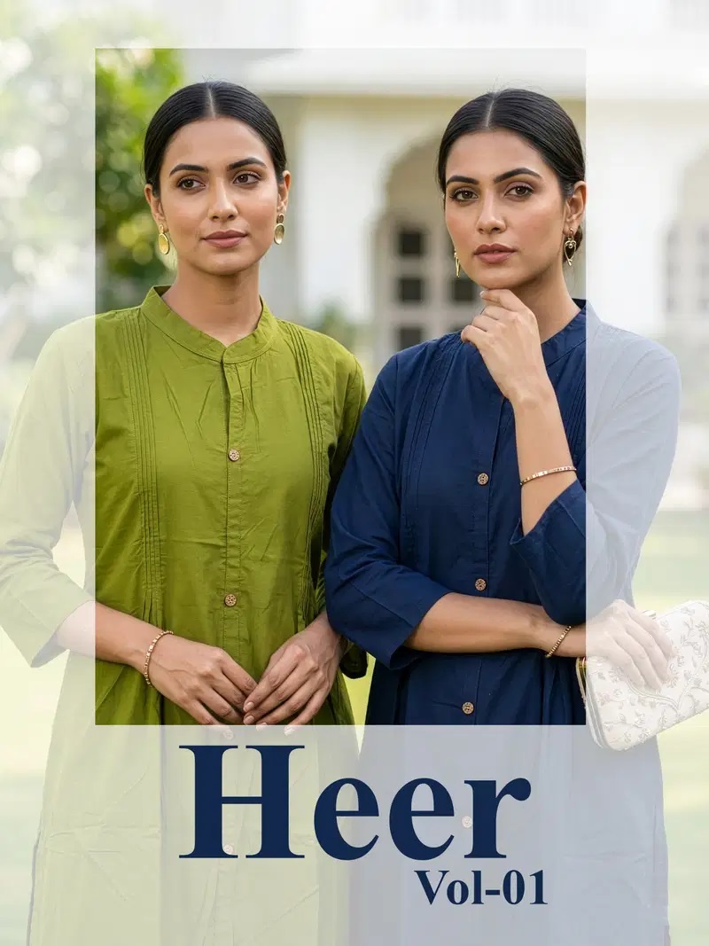 Heer Vol 1 Casual Wear Cotton Kurti With Bottom Collection